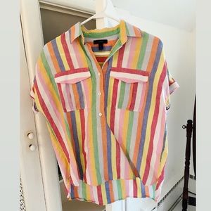 J Crew rainbow striped shirt